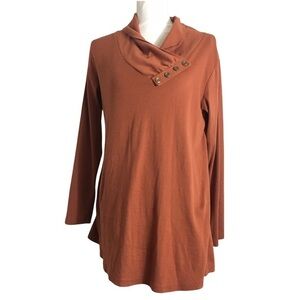 Miusey long sleeve cowl neck knit tunic. Sz Lg